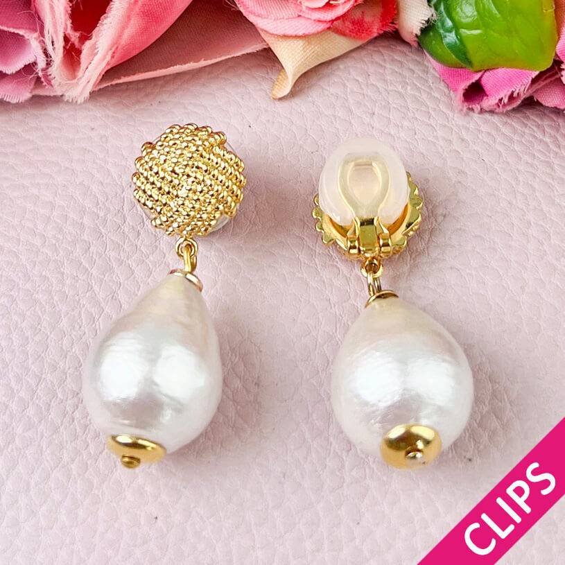 SchwesterSchwester Vergoldete Knoten-Ohrclips mit leichtem Baumwolltropfen Flash Sale