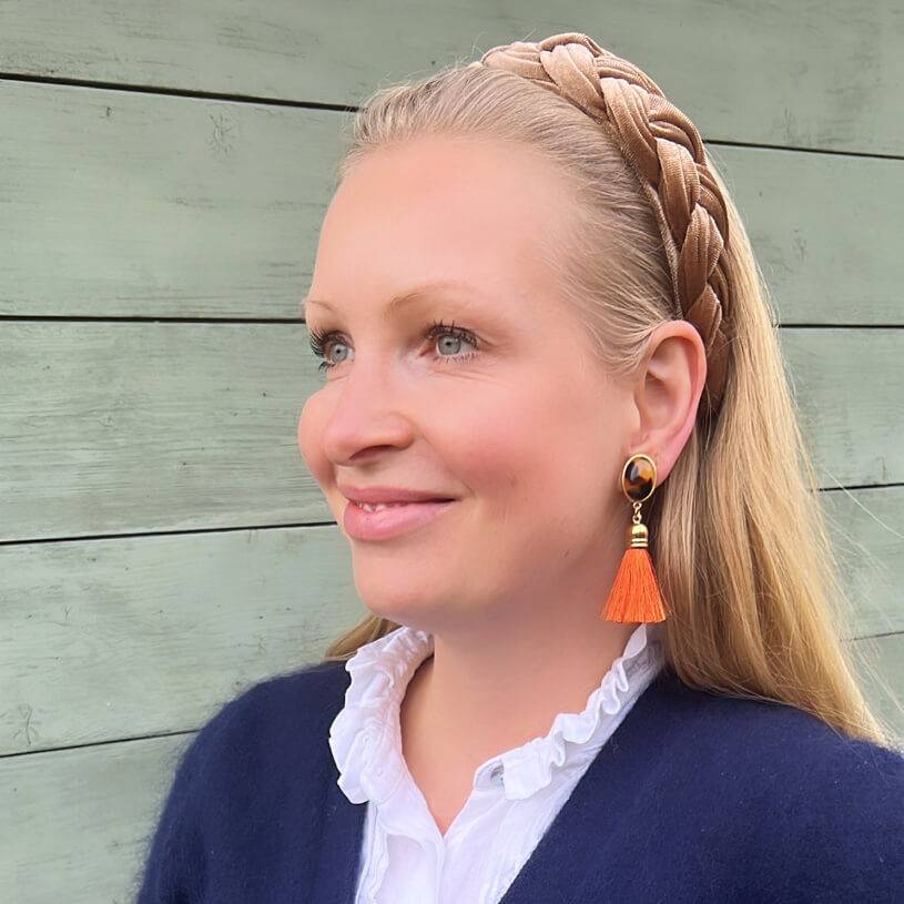 SchwesterSchwester Quasten Ohrringe als Ohrstecker in Schildpatt mit Quaste in Orange von AmuseToi 50% Rabatt für begrenzte Zeit