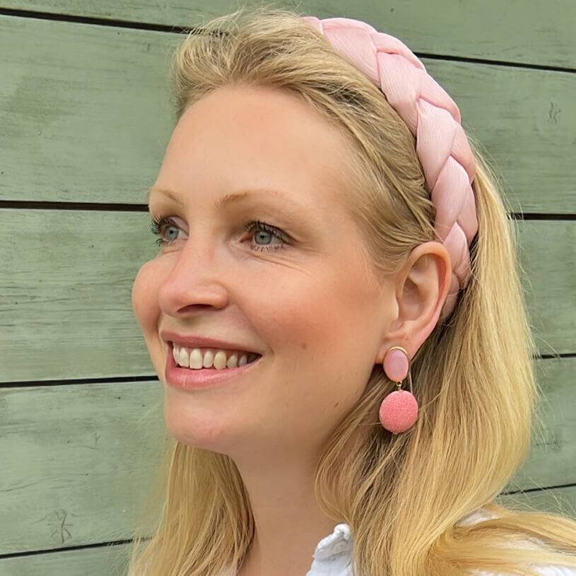 SchwesterSchwester Rosafarbene Ohrstecker mit pinkem Anhänger in Rochenhautoptik Fabrik Onlineshop