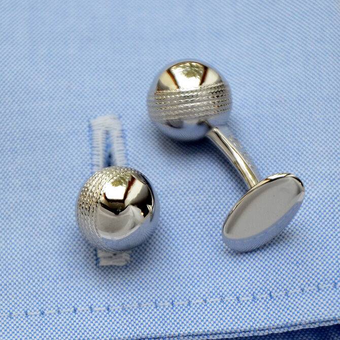 SchwesterSchwester Manschettenknöpfe Silber Cricket-Ball 50% Rabatt mit kostenlosem Versand
