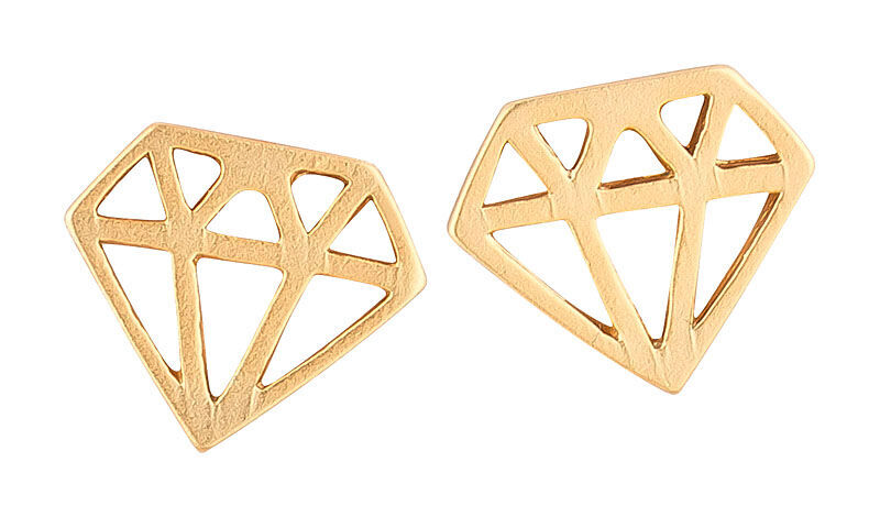 SchwesterSchwester Vergoldeter kleiner Ohrstecker in Diamantform Outlet