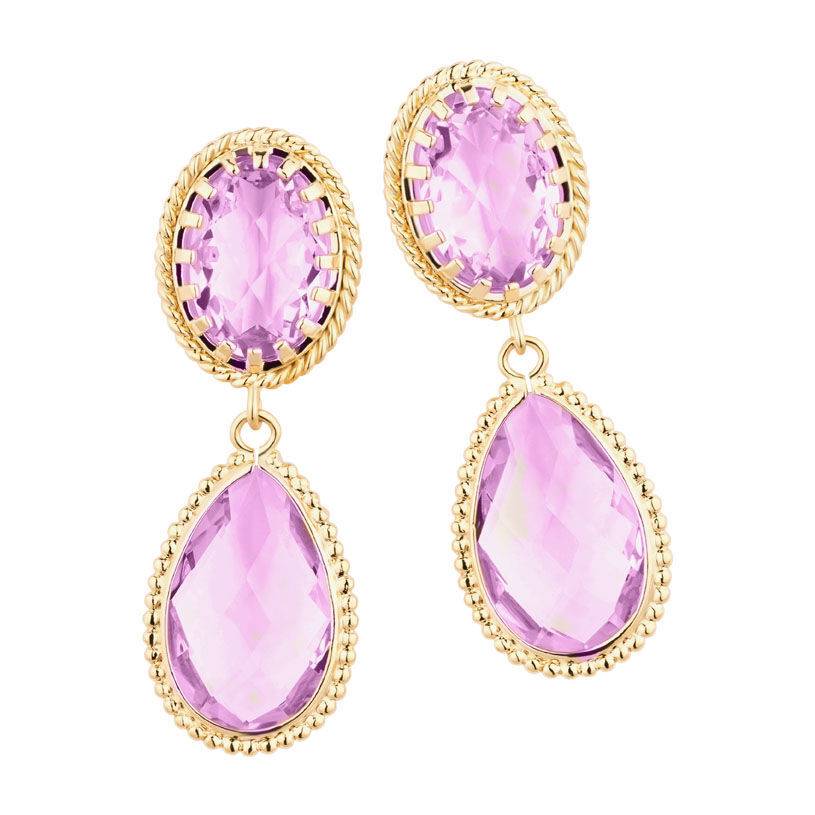 SchwesterSchwester Violette Tropfenohrringe mit funkelnden facettierten Tropfen Neuheiten