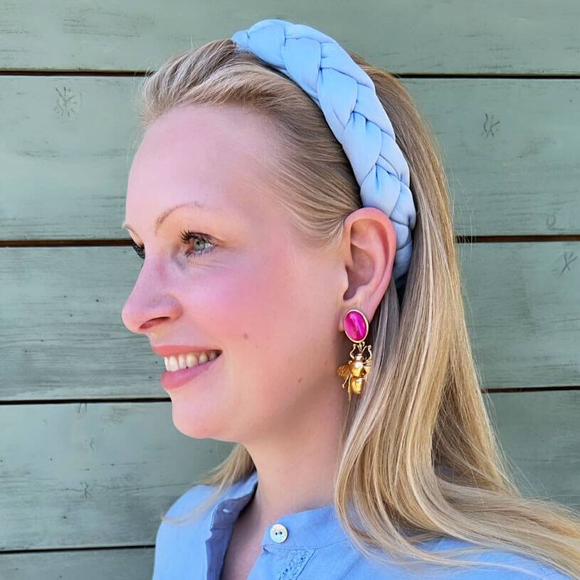 SchwesterSchwester Pinke Ohrstecker mit vergoldeter Hummel von AmuseToi Tägliche Deals