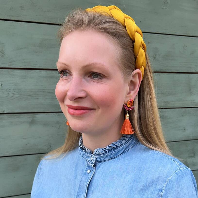 SchwesterSchwester Glitzernde Ohrstecker mit Glas-Kristallen in Pink und Orange mit edler Quaste Kostenlose Rückgabe