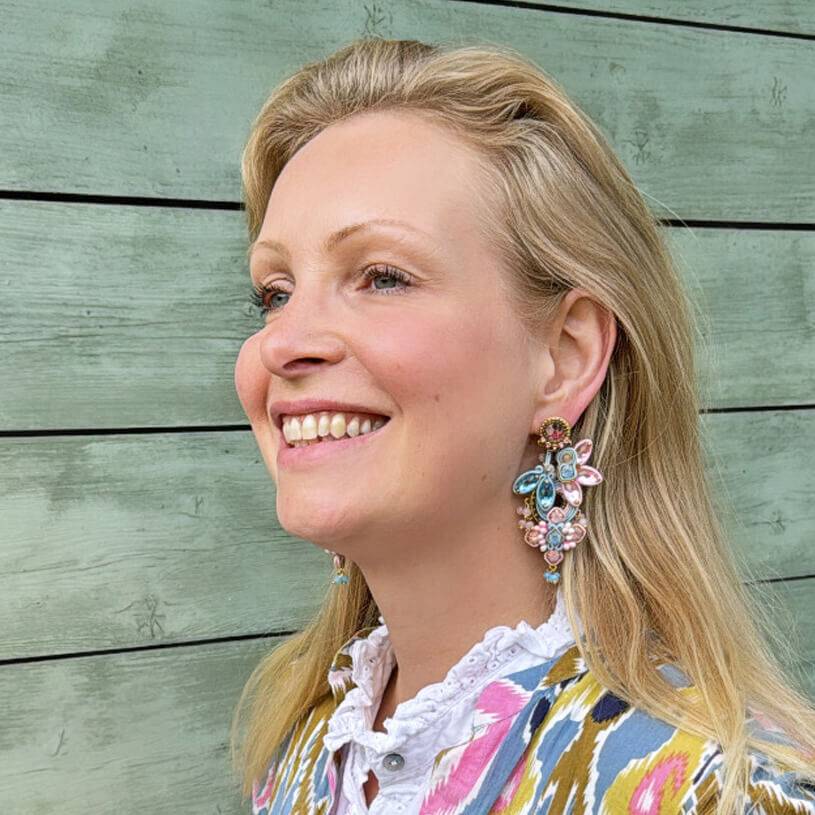 SchwesterSchwester Große Soutache-Ohrringe in Zartrosa und Zartblau Hotsell