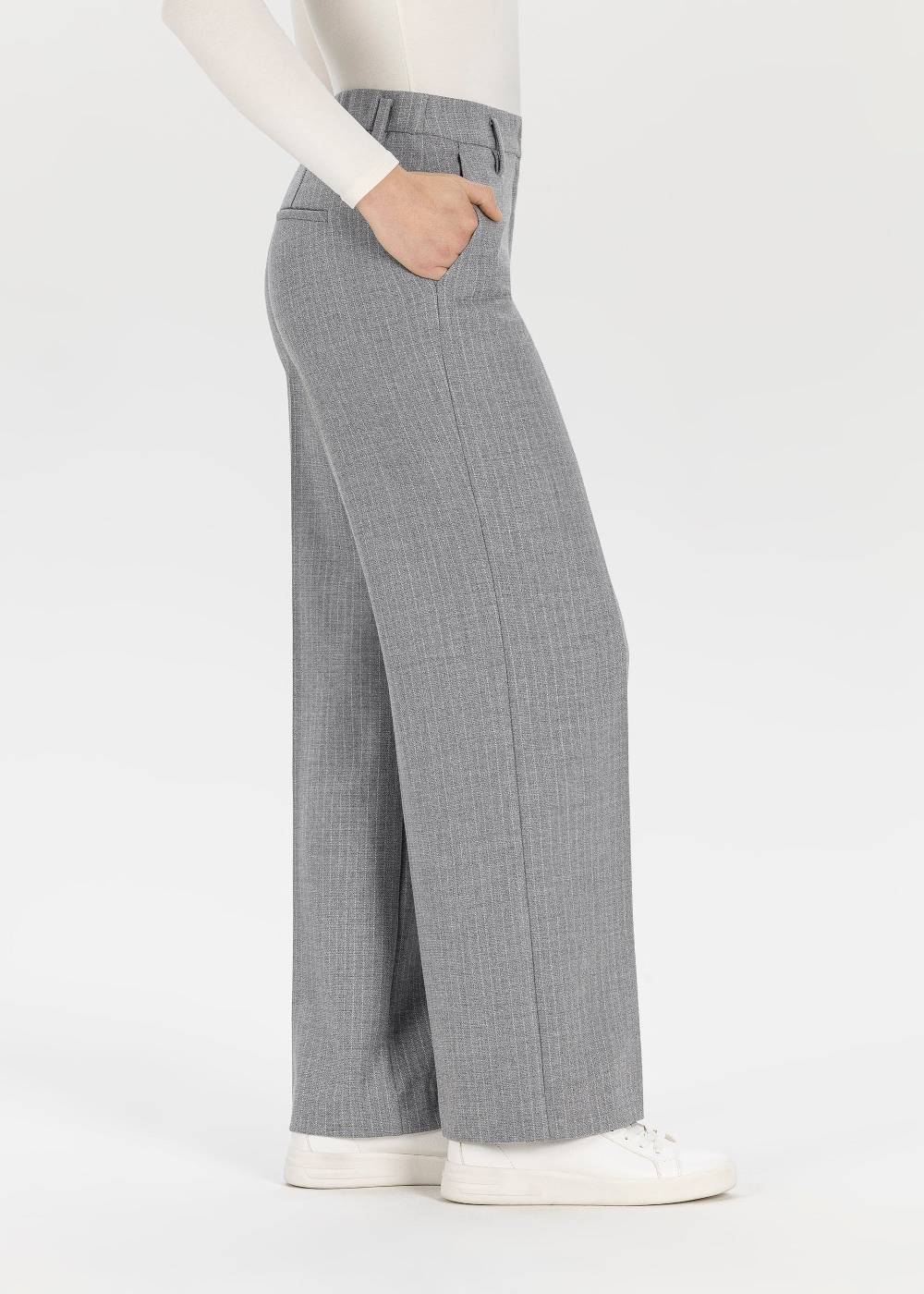Stehmann Weite Hose Felicia in Pinstripe Wollmischung Riesige Rabatte