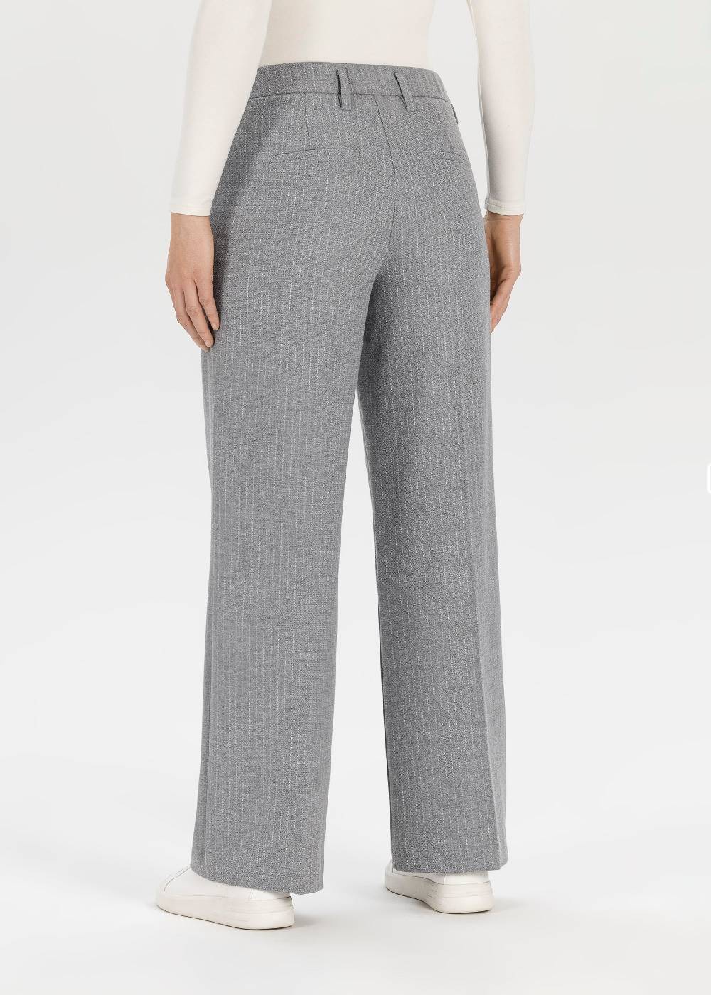 Stehmann Weite Hose Felicia in Pinstripe Wollmischung Riesige Rabatte