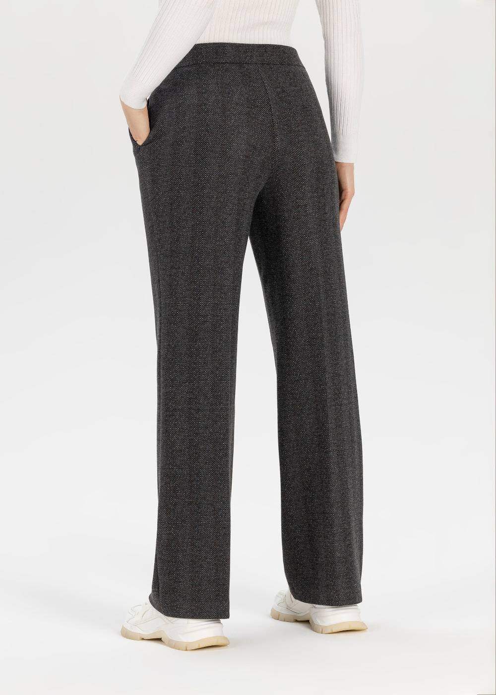 Stehmann Relaxed Hose Flanna in Fluffy Herringbone Qualität Begrenztes Angebot