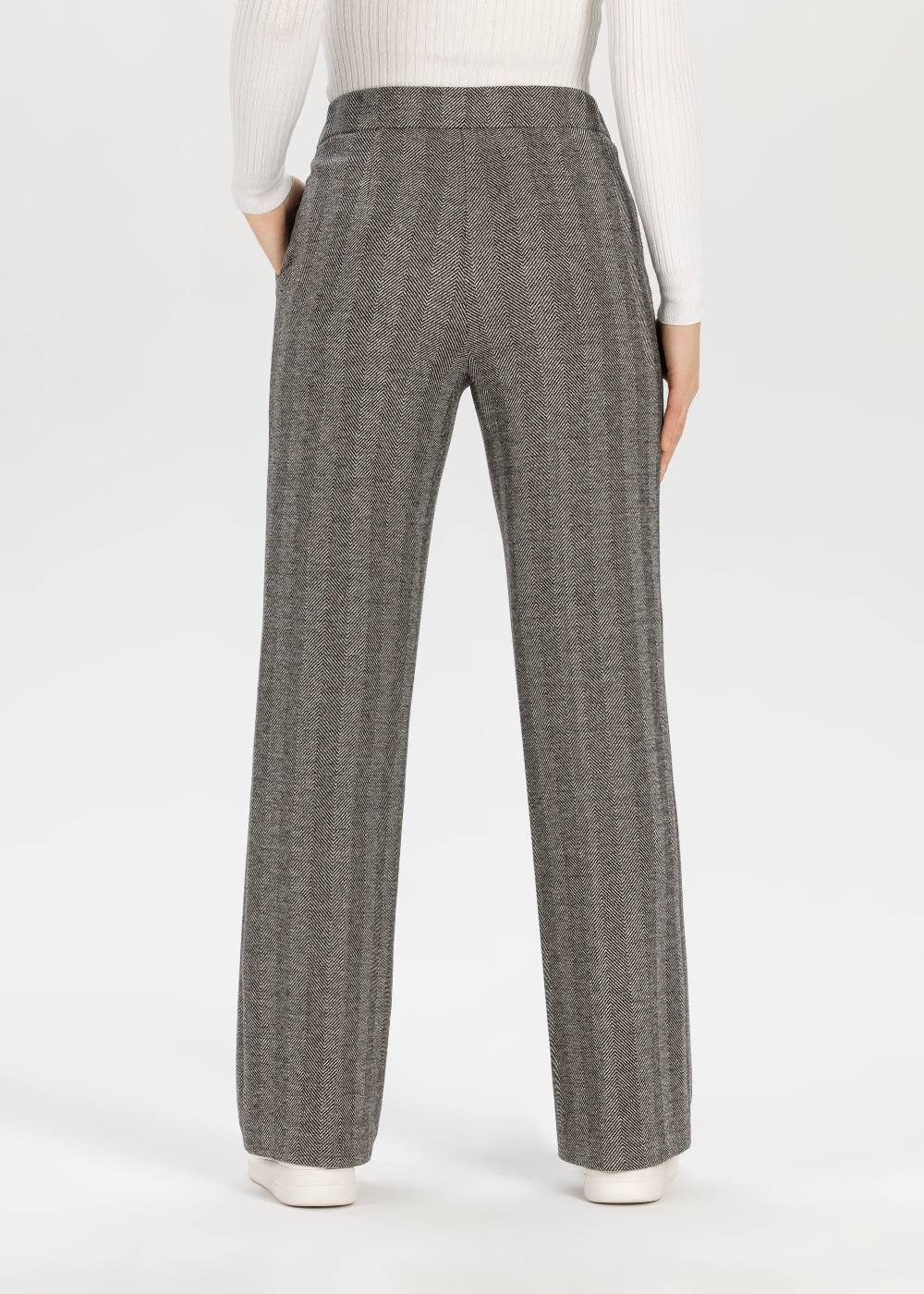 Stehmann Relaxed Hose Flanna in Fluffy Herringbone Qualität Online Shopping