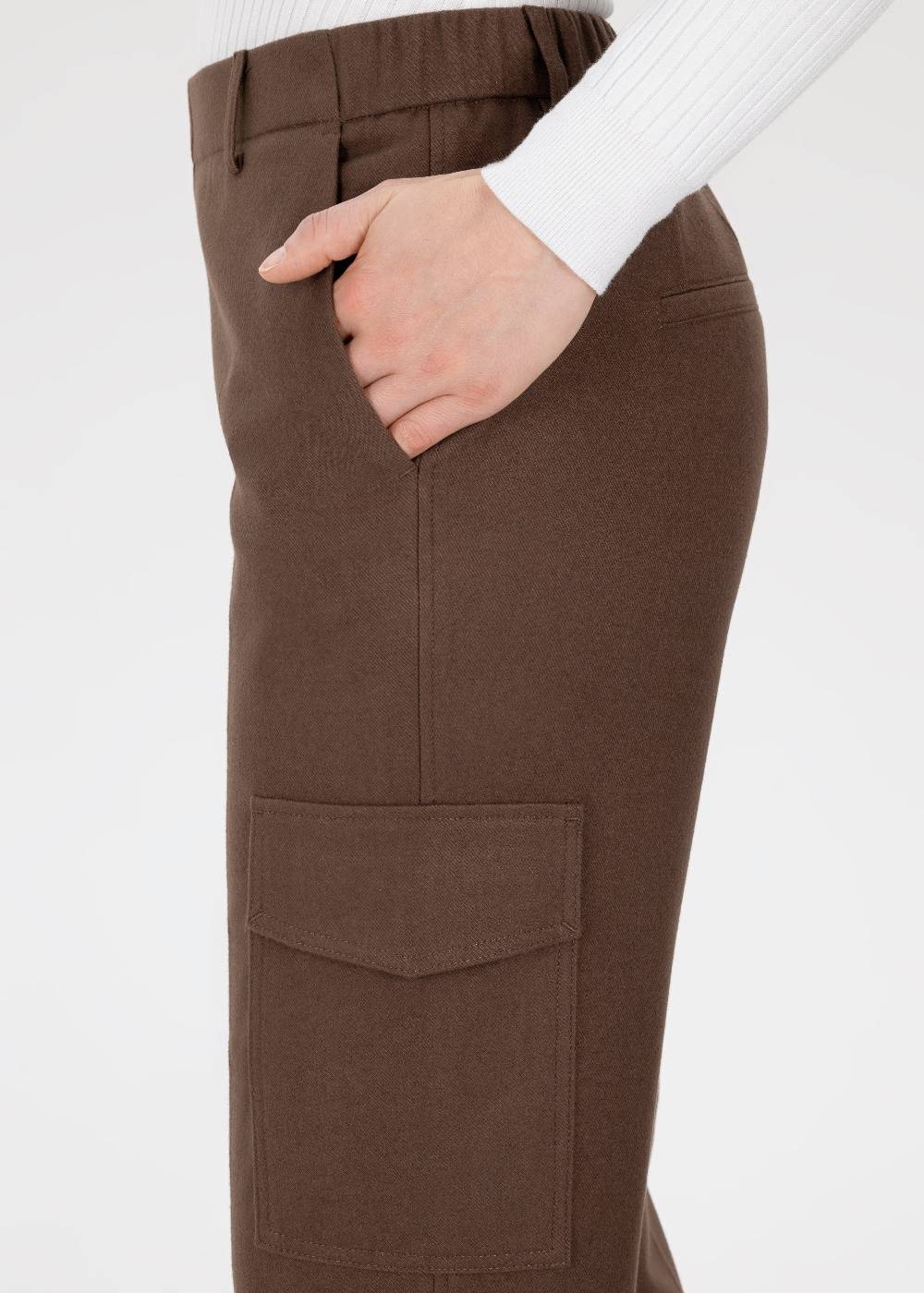 Stehmann 7/8-Chino Fluor mit Cargotaschen in Flanell 50% Rabatt für begrenzte Zeit