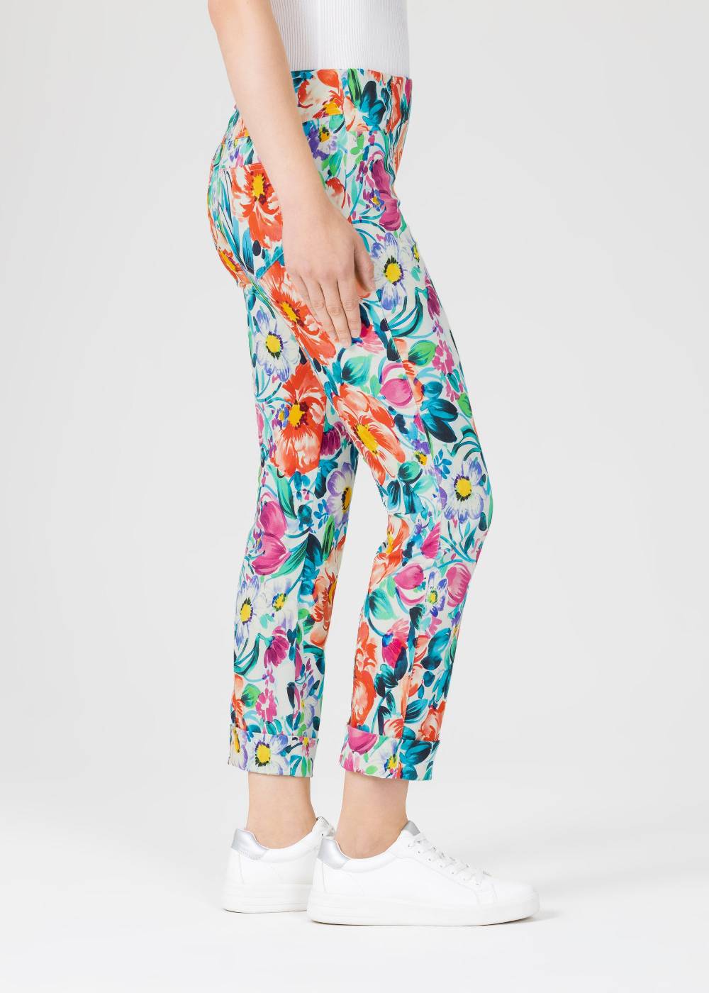 Stehmann 6/8-Hose Igor mit Flower Print Begrenztes Angebot