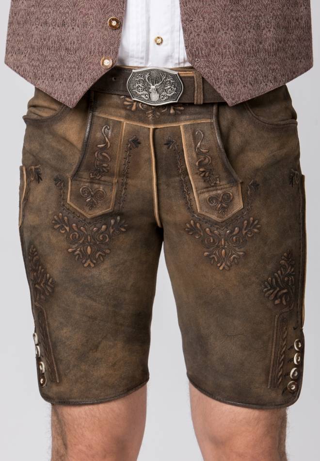 Stockerpoint Lederhose Artur muskat gespeckt 44 Kostenloser Versand international