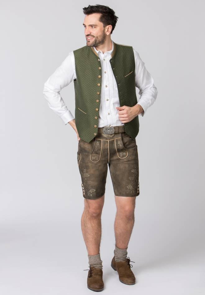 Stockerpoint Lederhose Bastian kiesel gespeckt 44 Im Verkauf