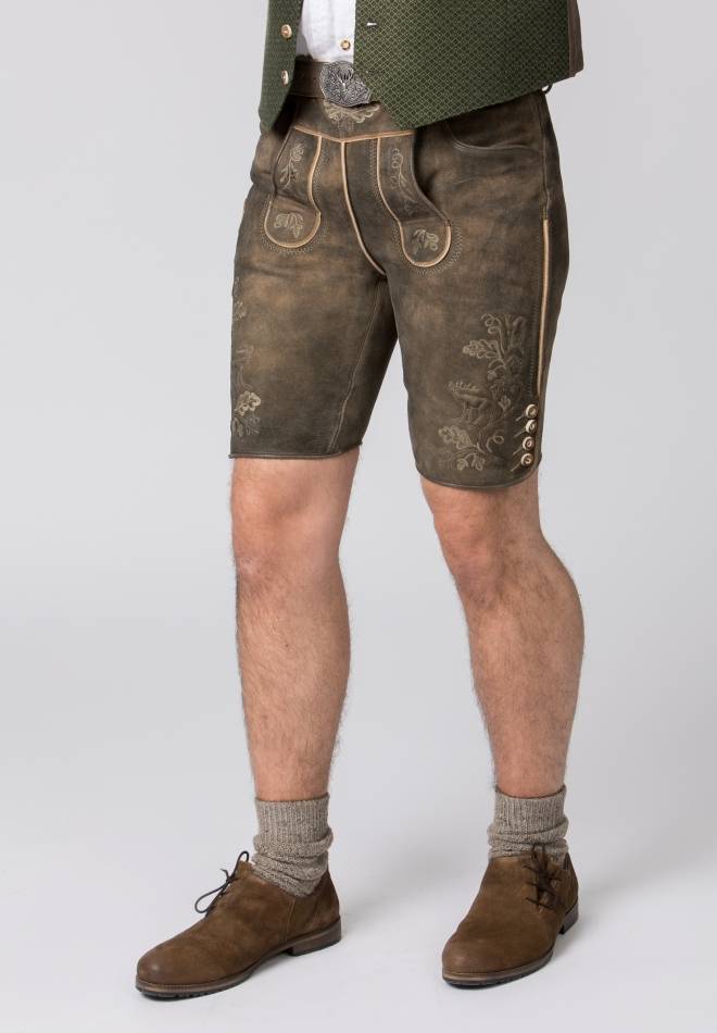 Stockerpoint Lederhose Bastian kiesel gespeckt 44 Im Verkauf