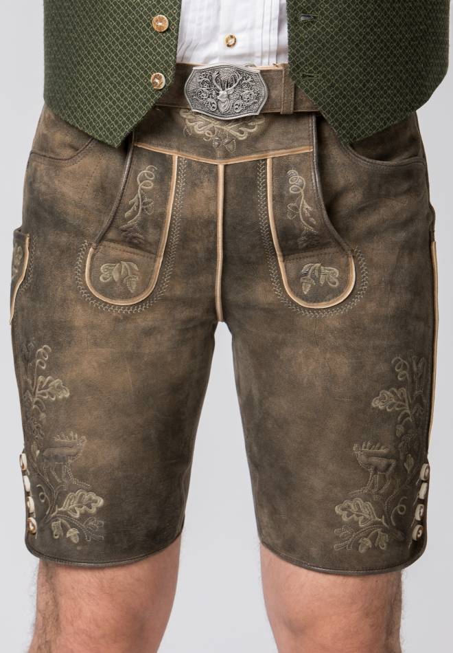 Stockerpoint Lederhose Bastian kiesel gespeckt 44 Im Verkauf