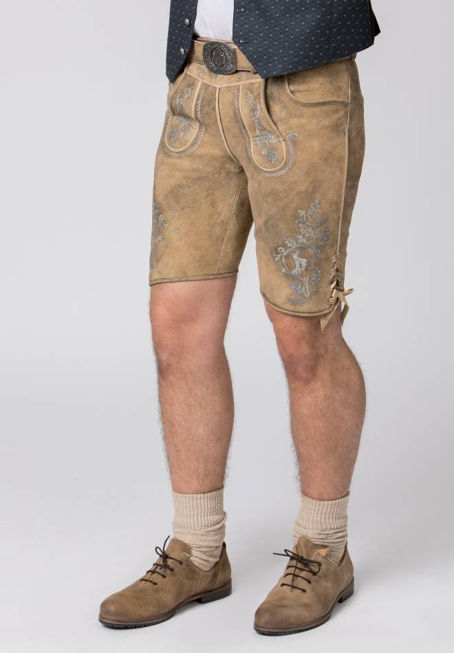 Stockerpoint Lederhose Girgl senf gespeckt-grau 44 50% Rabatt für begrenzte Zeit