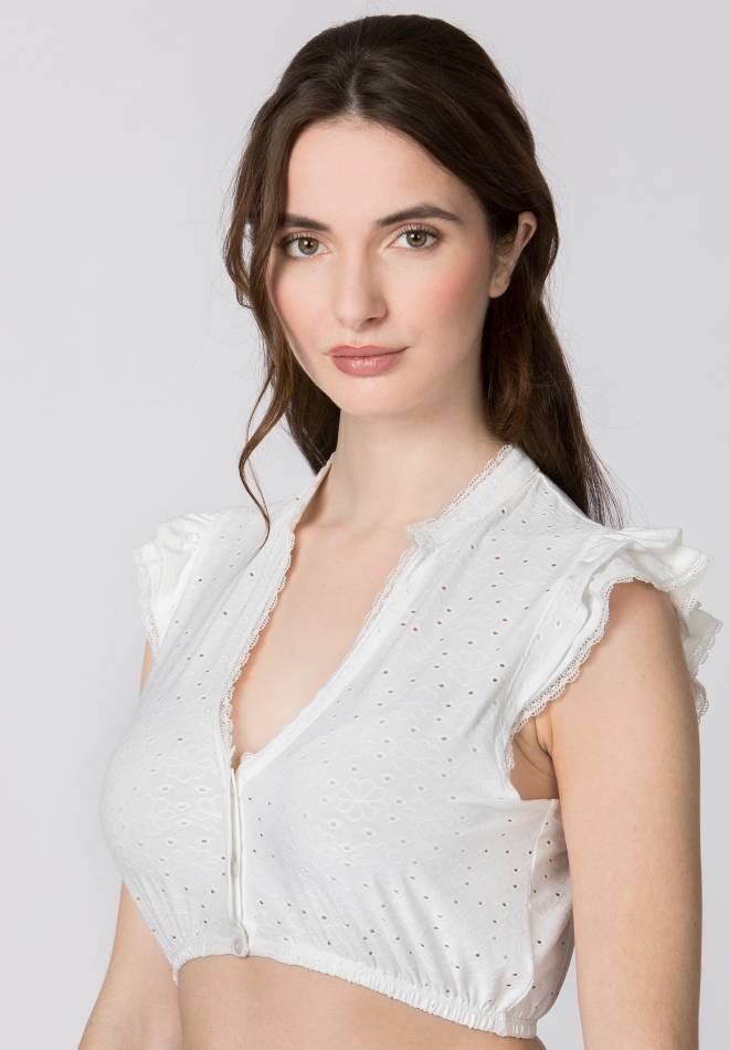 Stockerpoint Dirndlbluse Oriana weiss 32 Clearance-Verkauf
