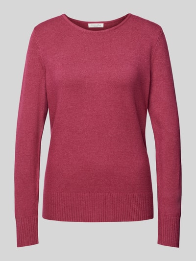 Peek & Cloppenburg Christian Berg WomanStrickpullover mit gerippten Abschlüssen in fuchsia melange Neueste Stile