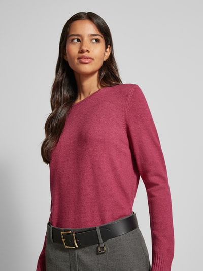 Peek & Cloppenburg Christian Berg WomanStrickpullover mit gerippten Abschlüssen in fuchsia melange Neueste Stile