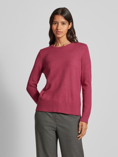 Peek & Cloppenburg Christian Berg WomanStrickpullover mit gerippten Abschlüssen in fuchsia melange Neueste Stile