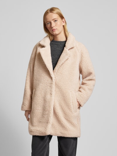 Peek & Cloppenburg OnlyRegular Fit Teddymantel mit verdecktem Druckknopfverschluss Modell 'NEWAURELIA' in sand Bis zu 50% Rabatt