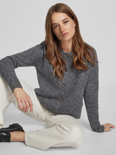 Peek & Cloppenburg Christian Berg WomanStrickjacke aus Wolle mit Rundhalsausschnitt in anthrazit melange Begrenzt auf 3 Tage