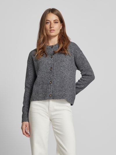 Peek & Cloppenburg Christian Berg WomanStrickjacke aus Wolle mit Rundhalsausschnitt in anthrazit melange Begrenzt auf 3 Tage