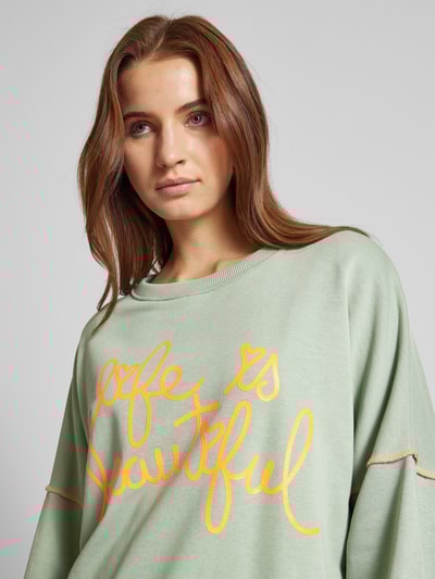 Peek & Cloppenburg miss goodlifeSweatshirt mit Label-Print Modell 'Life ist beautif' in mint 2025
