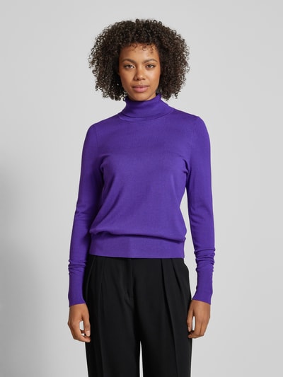 Peek & Cloppenburg Christian Berg WomanStrickpullover mit gerippten Abschlüssen in violett Günstiger Verkauf