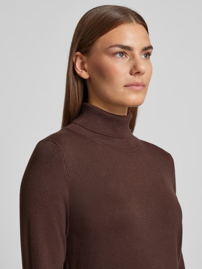Peek & Cloppenburg Christian Berg WomanStrickpullover mit gerippten Abschlüssen in dunkelbraun Meist gekauft