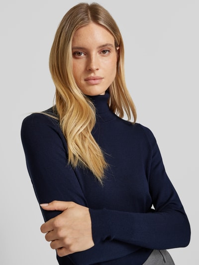 Peek & Cloppenburg Christian Berg WomanStrickpullover mit gerippten Abschlüssen in dunkelblau Kostenloser Versand