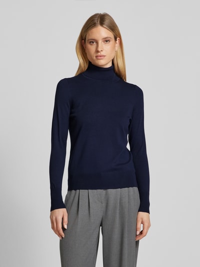 Peek & Cloppenburg Christian Berg WomanStrickpullover mit gerippten Abschlüssen in dunkelblau Kostenloser Versand