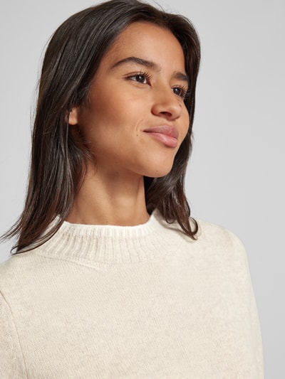 Peek & Cloppenburg Christian Berg WomanWollpullover mit Stehkragen in beige melange Fabrik Onlineshop