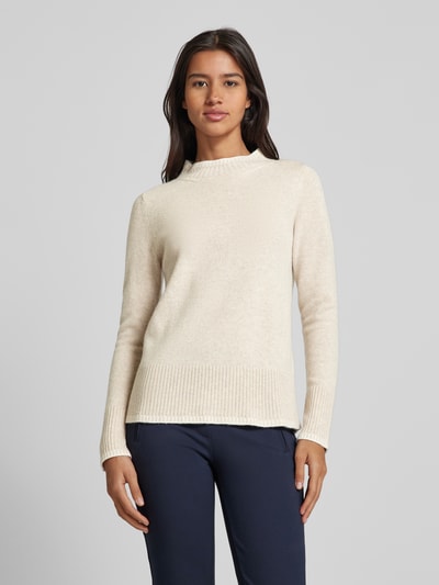 Peek & Cloppenburg Christian Berg WomanWollpullover mit Stehkragen in beige melange Fabrik Onlineshop