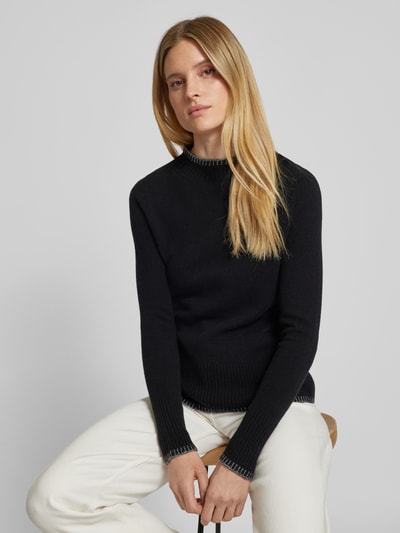 Peek & Cloppenburg Christian Berg WomanWollpullover mit Stehkragen in black Fabrikpreis