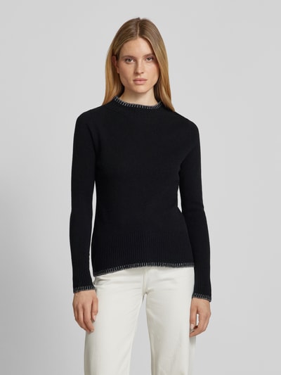 Peek & Cloppenburg Christian Berg WomanWollpullover mit Stehkragen in black Fabrikpreis