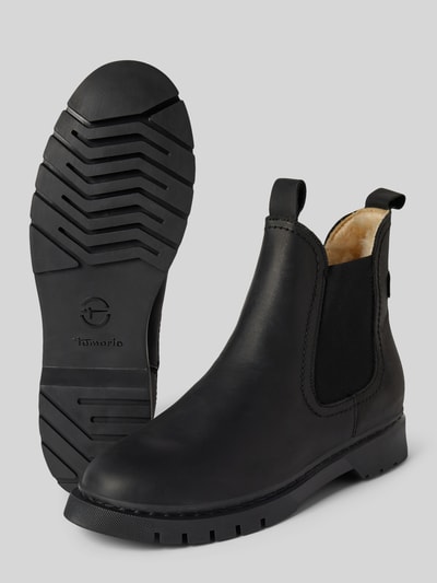 Peek & Cloppenburg TamarisStiefeletten aus Leder mit elastischen Einsätzen in black Online Shopping