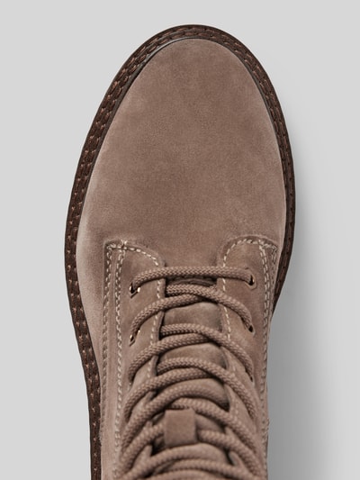 Peek & Cloppenburg TamarisSchnürboots aus Leder mit Ziernähten in mittelbraun Valentinstagsangebot