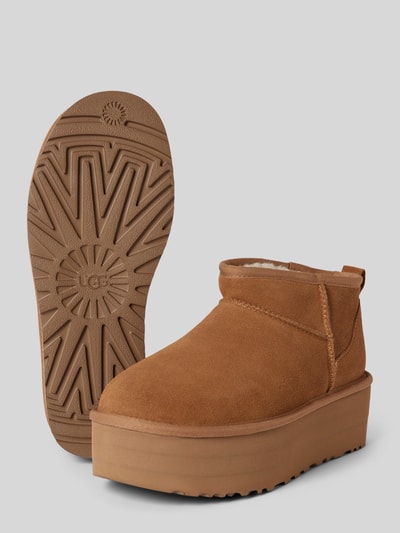 Peek & Cloppenburg UGGBoots aus Leder mit Plateausohle Modell 'CLASSIC ULTRA MINI' in camel Zeitlich begrenztes Angebot
