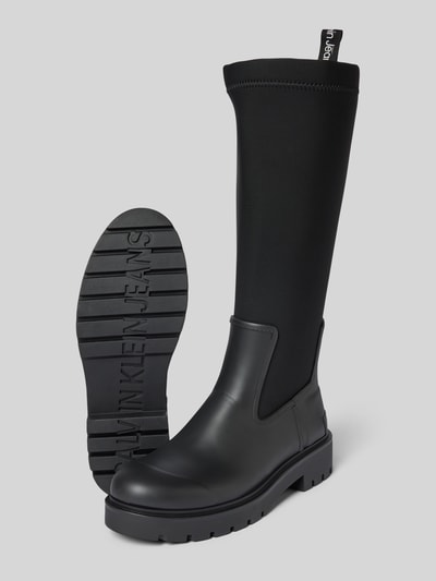 Peek & Cloppenburg Calvin Klein JeansGummistiefel mit elastischem Schaft Modell 'HIGH RAINBOOT NEOPRENE' in black Zeitbegrenzte Promotion