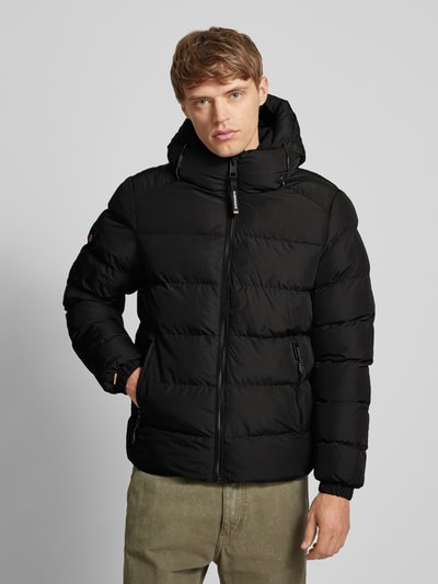 Peek & Cloppenburg SuperdrySteppjacke mit Reißverschlusstaschen in black Bis zu 50% Rabatt