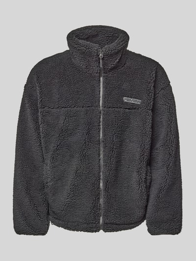 Peek & Cloppenburg REVIEWFleecejacke mit Label-Detail in black Discount Store für neue Produkte