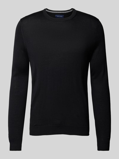 Peek & Cloppenburg Christian Berg MenStrickpullover mit Rundhalsausschnitt in black Black Friday Preise