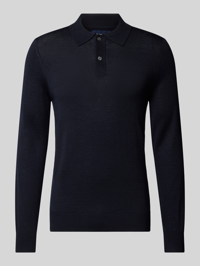 Peek & Cloppenburg Christian Berg MenSlim Fit Strickpullover mit Polokragen in marine Auslauf