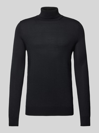 Peek & Cloppenburg Christian Berg MenStrickpullover mit Rollkragen in black Schlussverkauf