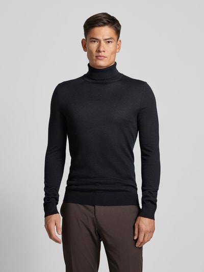Peek & Cloppenburg Christian Berg MenStrickpullover mit Rollkragen in black Schlussverkauf