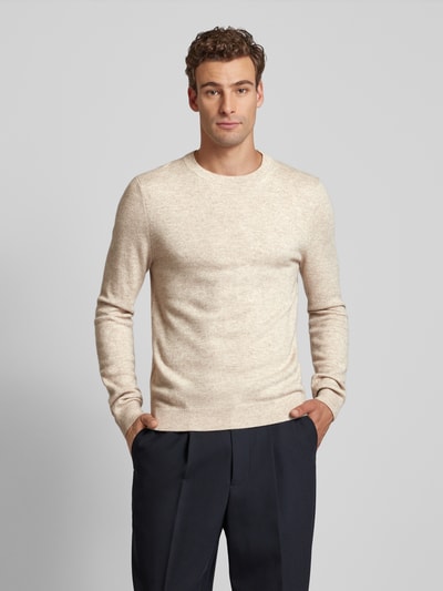 Peek & Cloppenburg MCNEALStrickpullover mit Rundhalsausschnitt in kitt melange Fabrikverkauf