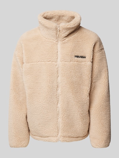 Peek & Cloppenburg REVIEWFleecejacke mit Label-Detail in ecru Begrenztes Angebot