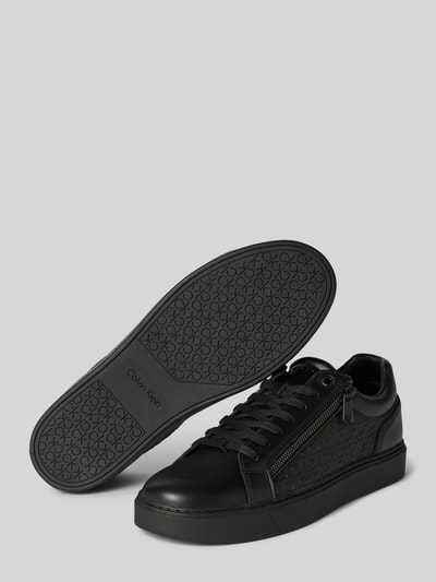 Peek & Cloppenburg CK Calvin KleinLedersneaker mit seitlichem Reißverschluss in black Im Verkauf