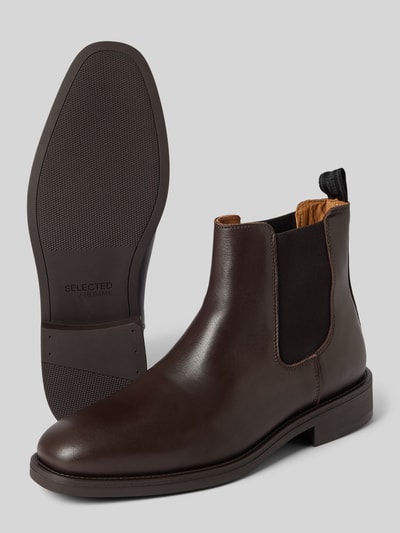 Peek & Cloppenburg SELECTED HOMMEChelsea Boots mit elastischen Einsätzen Modell 'JOSEPH' in mittelbraun im Angebot